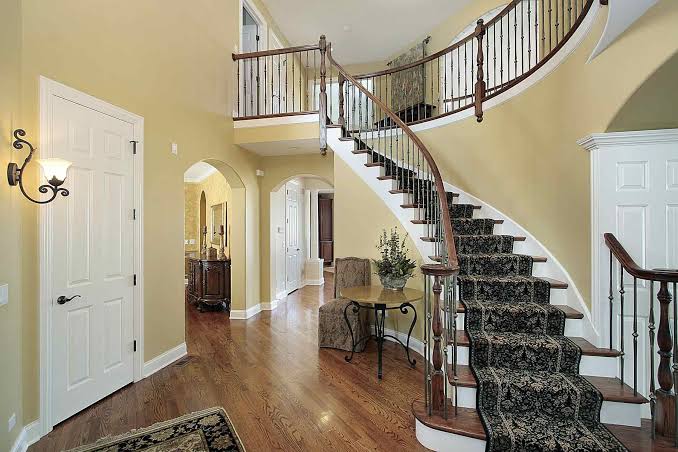 Completed stair flooring installation in a Dubai villa